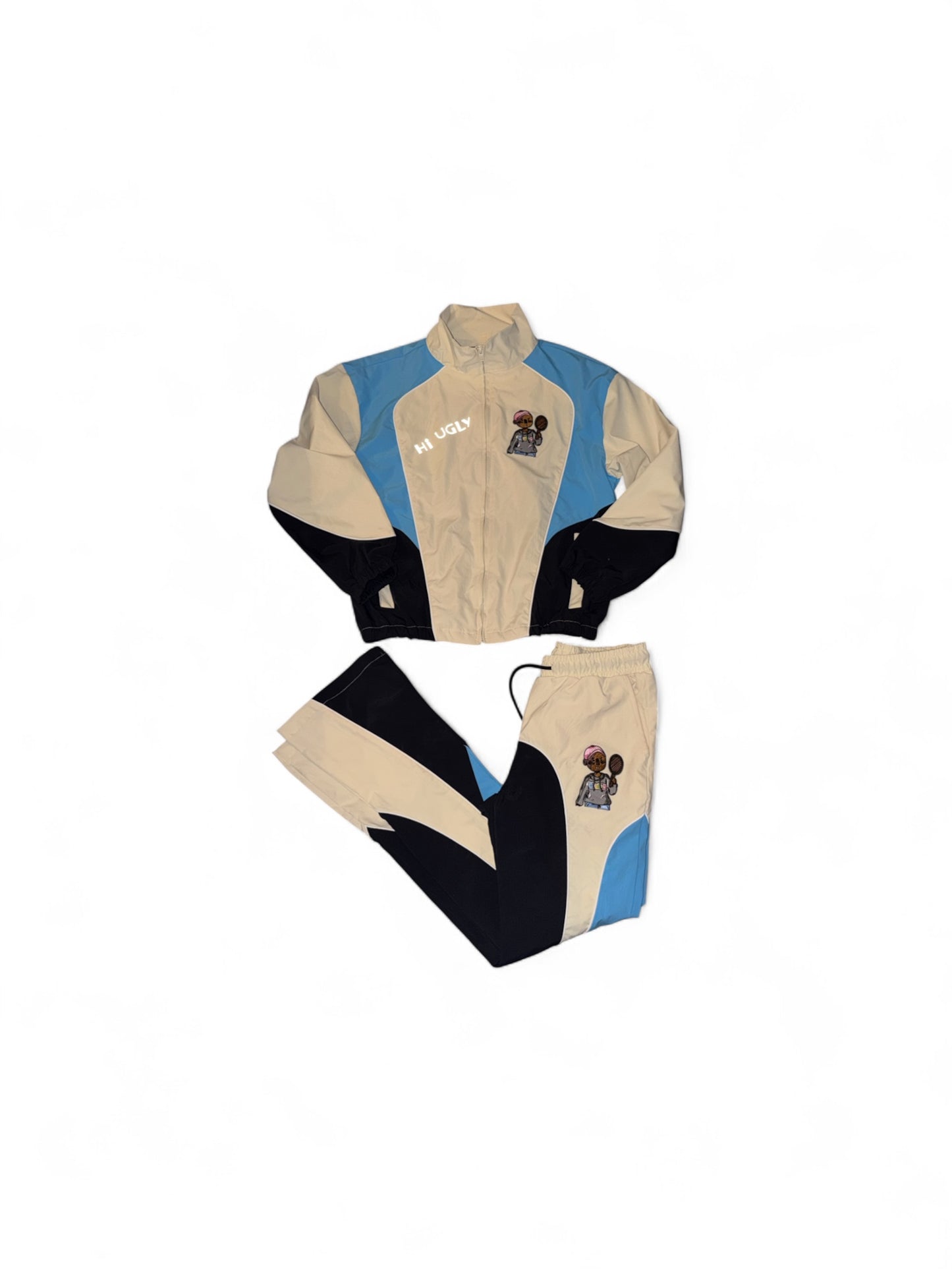 Royal Blue and tan tracksuit ￼￼