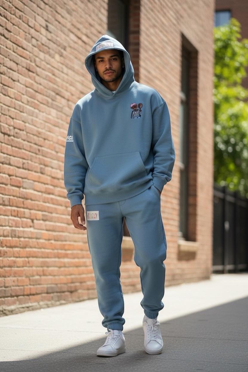 Sky blue sweatsuit