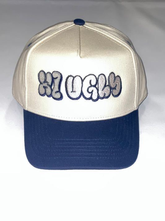 Cream & Blue Hat