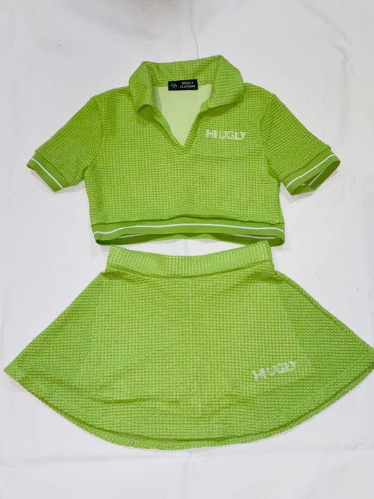 Green & white Tennis skirt